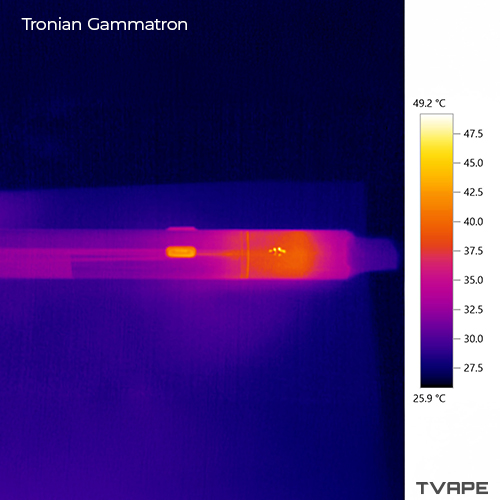 Vaporisateur de concentrés Gammatron de Tronian – image thermique du corps du vaporisateur à la fin de la séance.