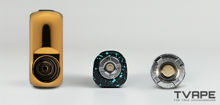 Trois batteries diff&eacute;rentes avec un filetage 510, avec les points de contact &eacute;lectriques pour &ecirc;tre compatibles avec les batteries des stylos vaporisateurs.