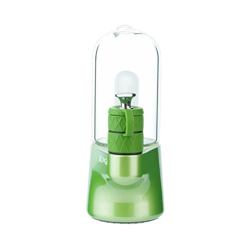 BOMB Magloud E Rig entièrement assemblé (couleur Lime) avec embout buccal fixé, prêt à l'emploi comme rig électrique portable haute performance pour des bouffées de concentré en douceur.