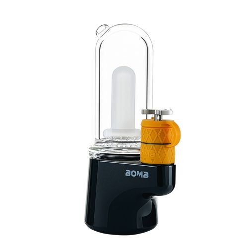 Vue de face du Bomb Sykloud E Rig noir avec des accents de couleur orange, présenté sur un fond blanc.