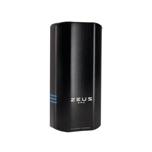 Vaporisateur portable Zeus Arc S2 vu de côté - design compact avec recharge USB-C et retour haptique pour herbes et concentrés