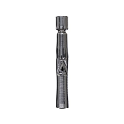 Vaporisateur DynaVap UniDyn couleur acier en acier inoxydable, conçu pour la vaporisation portable d'herbes sèches, avec une prise ergonomique et une construction durable.