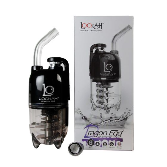 Lookah Dragon Egg à côté de sa boîte d'emballage