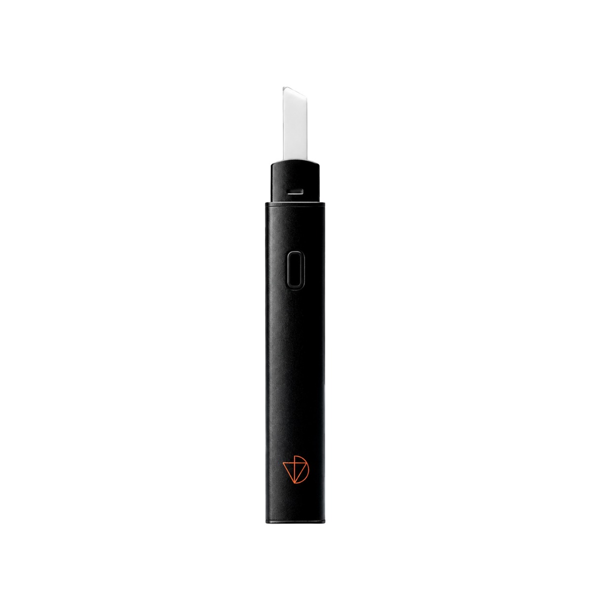 Outil à dab électrique DaVinci Hot Knife en noir, présenté à la verticale avec sa pointe en céramique blanche apparente en haut et un bouton d'alimentation latéral.