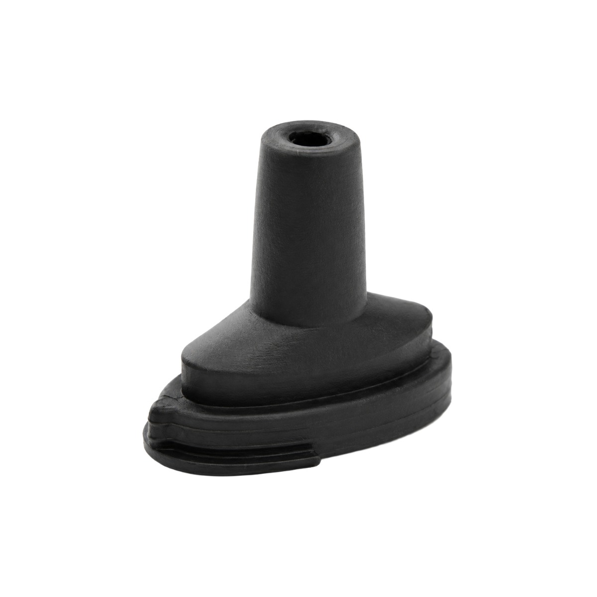 Adaptateur à eau 10 mm en silicone noir Davinci IQ2 / IQC avec tige conique sur une base ovale nervurée