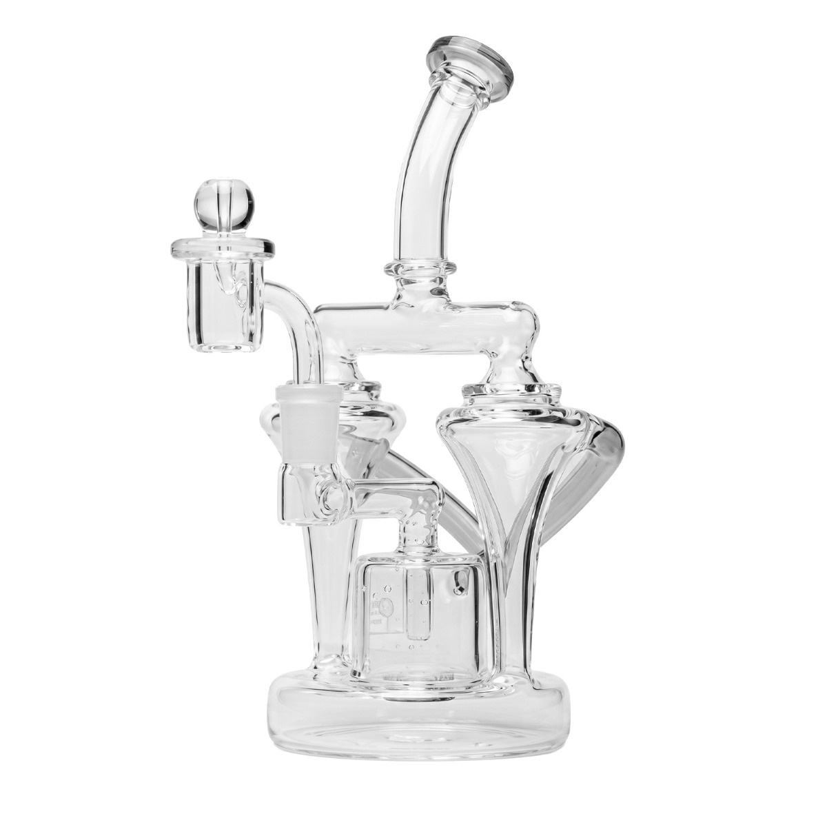 Human Grade Dualing Recycler Glass Rig - Vue de profil