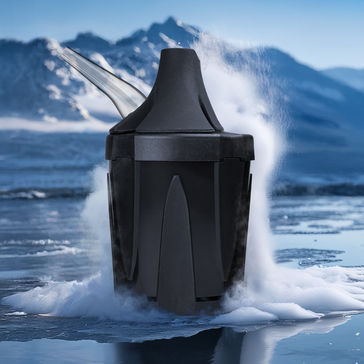Zeus Iceborn V3 - vue de côté avec l'embout en verre attaché