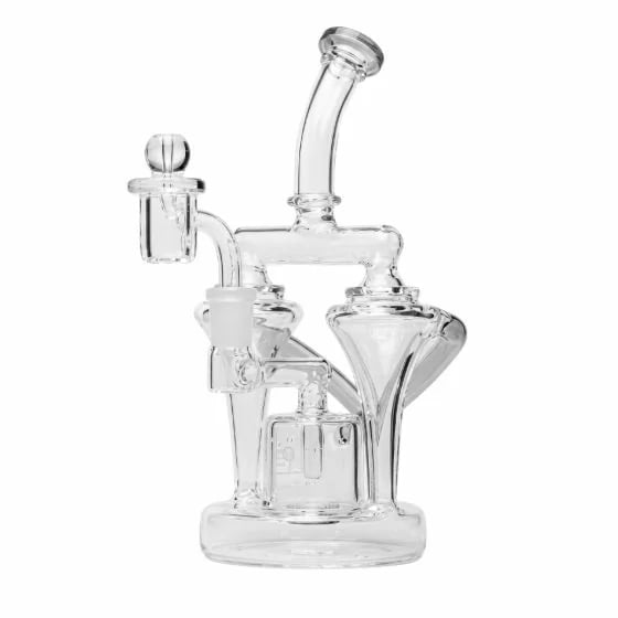 Human Grade Dualing Recycler Glass Rig - Vue de profil