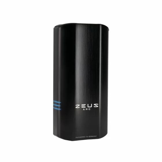 Vaporisateur portable Zeus Arc S2 vu de côté - design compact avec recharge USB-C et retour haptique pour herbes et concentrés