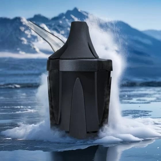 Zeus Iceborn V3 - vue de côté avec l'embout en verre attaché