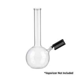Adaptateur pour pipe à eau Utillian 850 fixé à un bulleur en verre transparent, illustrant le montage de filtration par eau (vaporisateur non inclus)