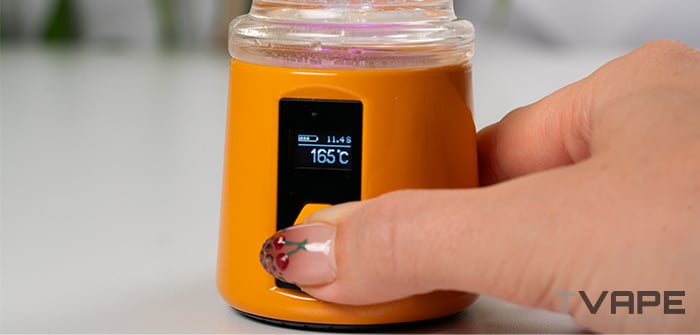 Bomb Sykloud E Rig - Écran LED qui montre la température actuelle