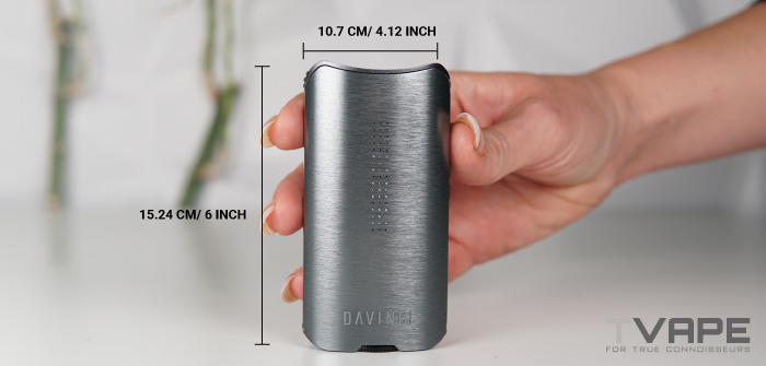 DaVinci IQ3 Mesure de la taille du vaporisateur d'herbe sèche