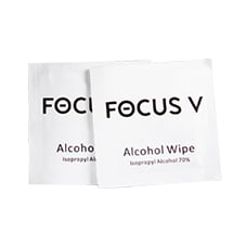 In the box: focus v aeris-lingettes alcoolisées