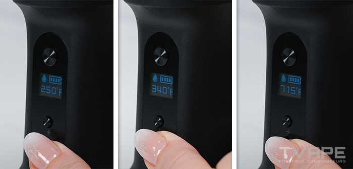 Ispire Daab E Rig Réglages de température affichés avec des indicateurs LED