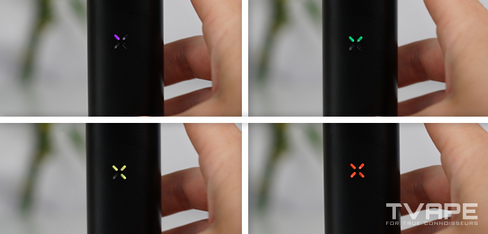 Vaporisateur Pax 4 – un gros plan sur les pétales du Pax qui indiquent le réglage actuel de la température