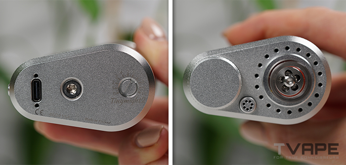 Vaporisateur Tinymight 2 - vue du dessus et du dessous du vaporisateur