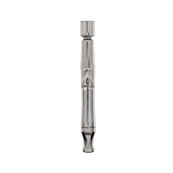 Vaporisateur d'herbes sèches DynaVap UniDyn couleur acier, doté d'un circuit de condensation de précision pour une vaporisation fluide et une extraction améliorée des arômes.