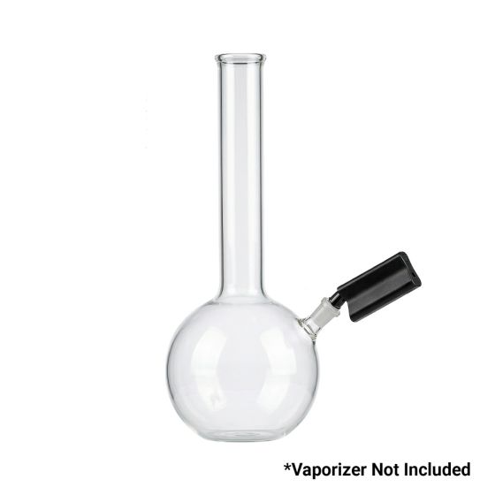 Adaptateur pour pipe à eau Utillian 850 fixé à un bulleur en verre transparent, illustrant le montage de filtration par eau (vaporisateur non inclus)