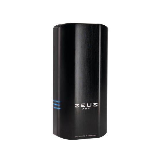 Vaporisateur portable Zeus Arc S2 vu de côté - design compact avec recharge USB-C et retour haptique pour herbes et concentrés