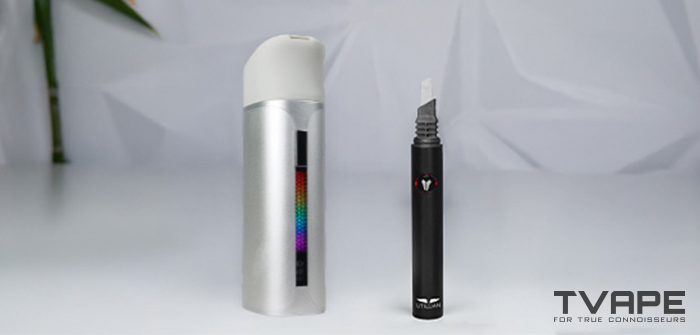 Le stylo à cire Yocan Black Pocket est présenté avec l'Utillian Hot Wax Axe, un outil de chauffage qui facilite le chargement des concentrés.