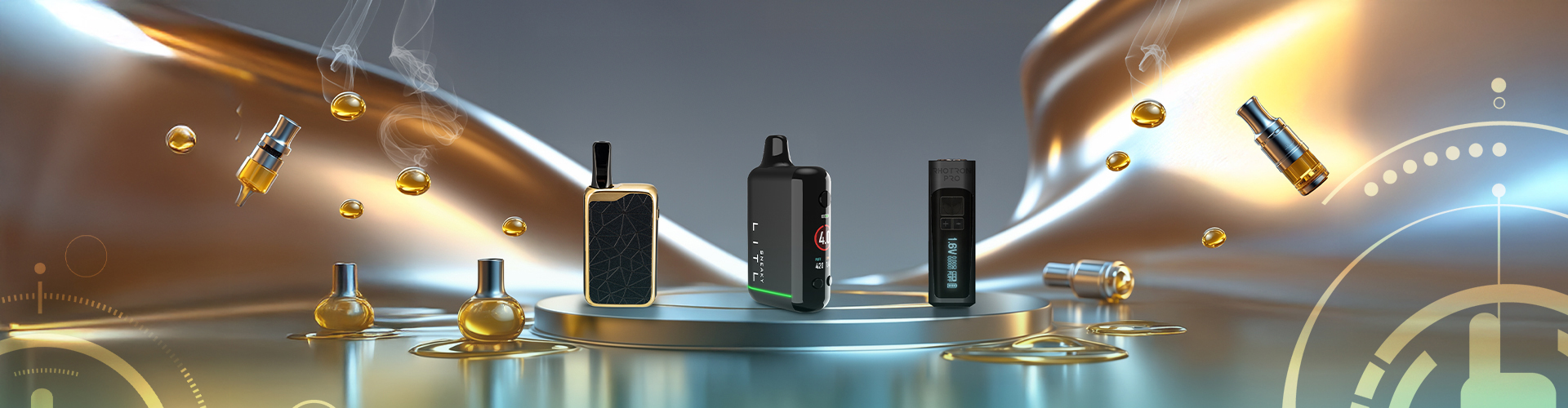 Gros plan sur 3 batteries 510 premium - En vedette dans la bannière catégorie batteries 510.